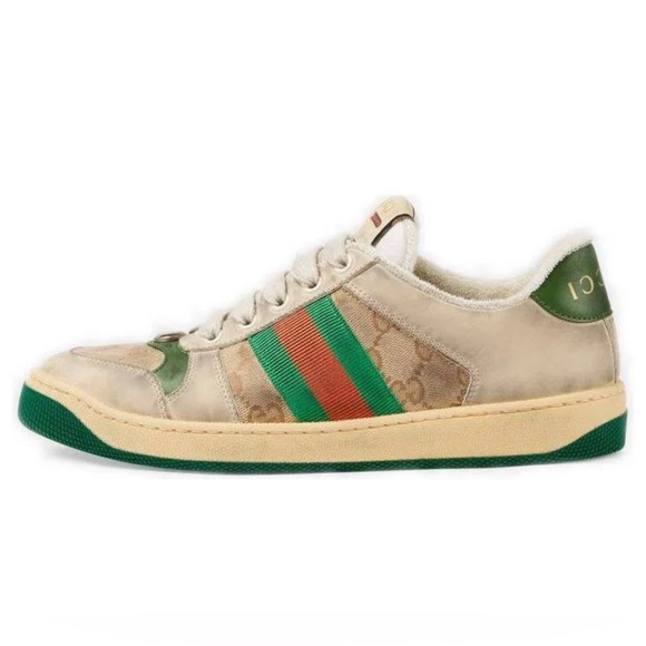 🔥SOLD🔥 Gucci SCREENER LEATHER SNEAKER 35 - Picture 1 of 4